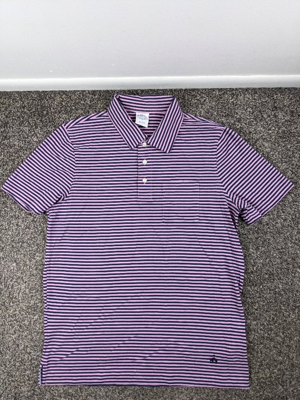 NWT 2023 Brooks Brothers Polo Shirt Cotton Jersey Feeder Striped Mens Medium $90